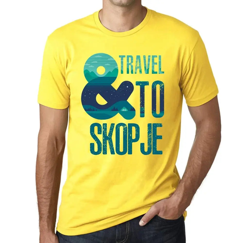 Men's Graphic T-Shirt And Travel To Skopje Eco-Friendly Limited Edition Short Sleeve Tee-Shirt Vintage Birthday Gift Novelty