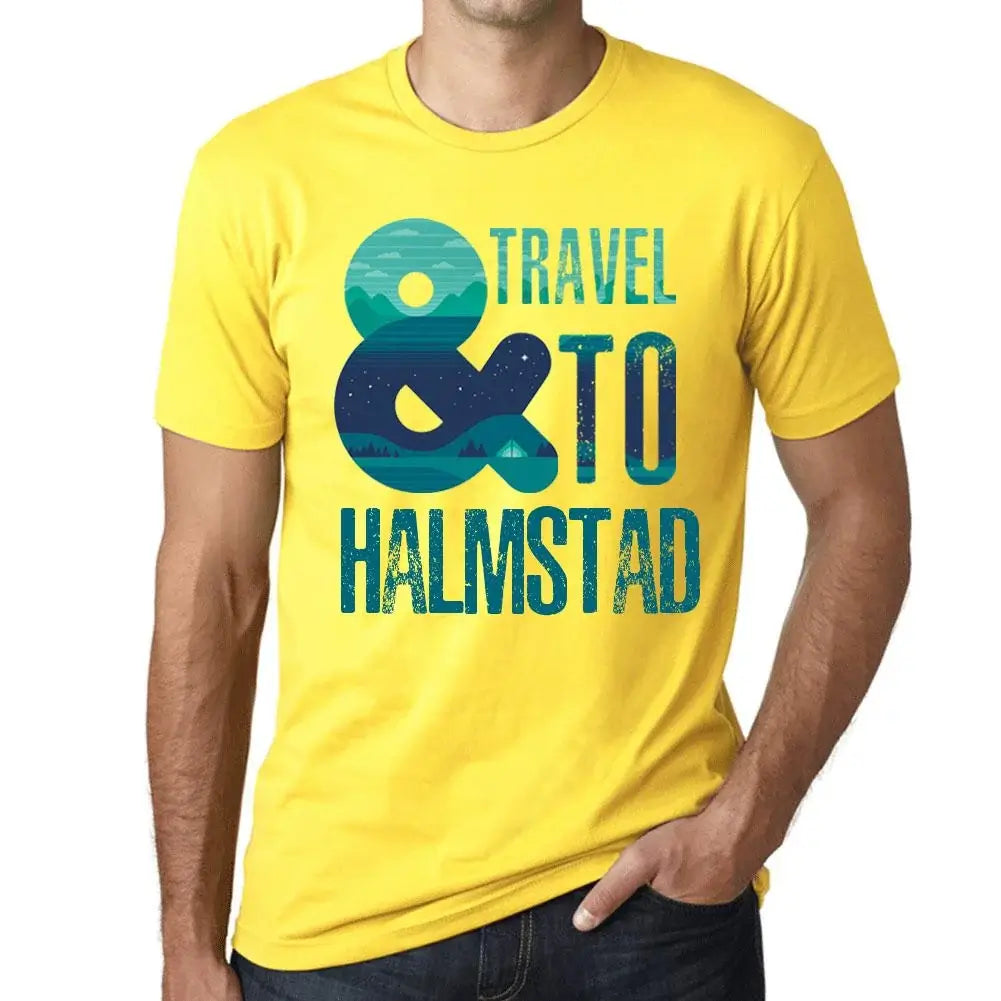 Men's Graphic T-Shirt And Travel To Halmstad Eco-Friendly Limited Edition Short Sleeve Tee-Shirt Vintage Birthday Gift Novelty