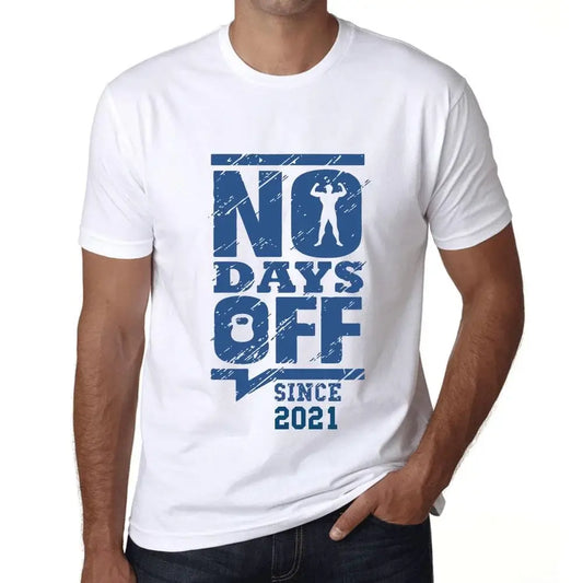 Men's Graphic T-Shirt No Days Off Since 2021 3rd Birthday Anniversary 3 Year Old Gift 2021 Vintage Eco-Friendly Short Sleeve Novelty Tee