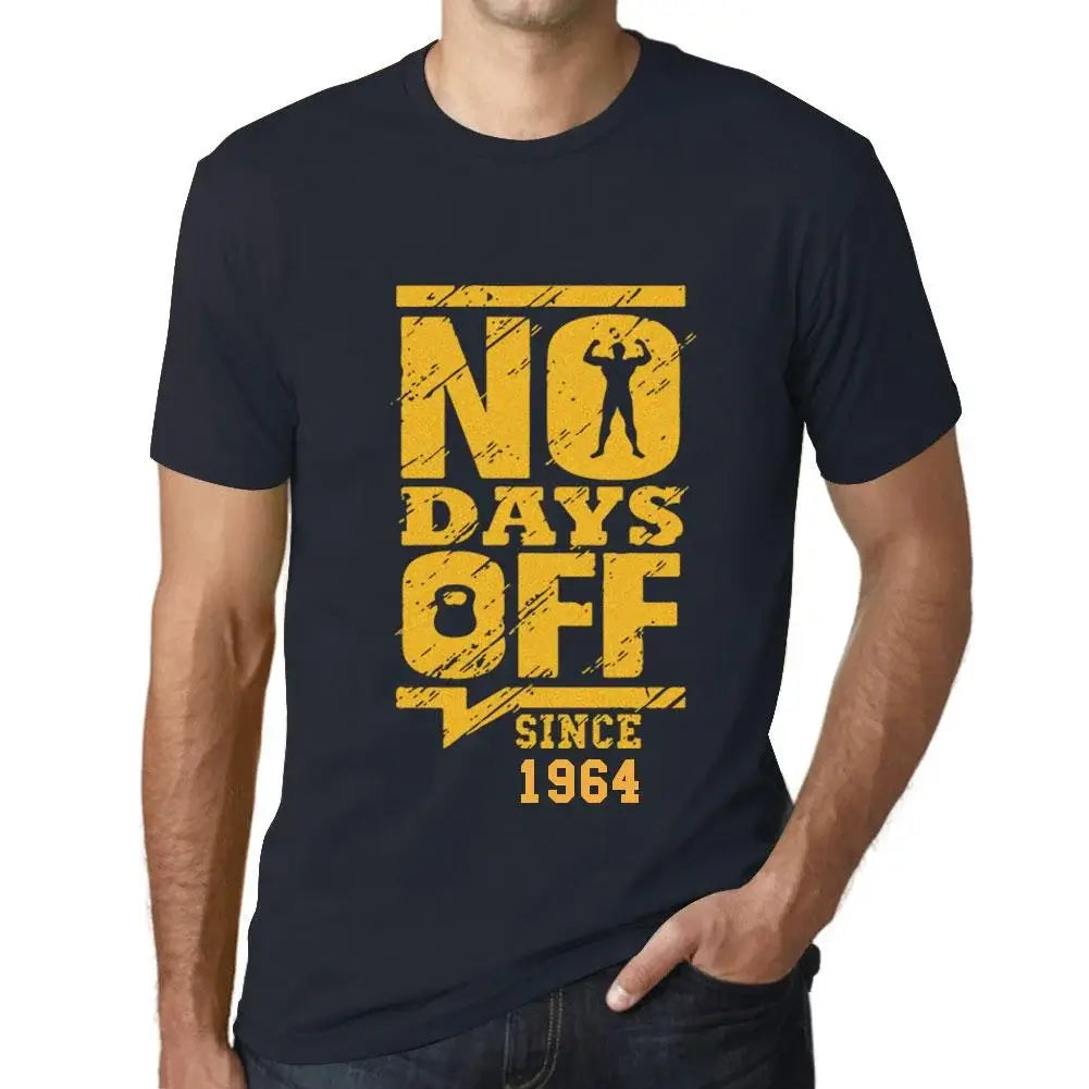 Men's Graphic T-Shirt No Days Off Since 1964 60th Birthday Anniversary 60 Year Old Gift 1964 Vintage Eco-Friendly Short Sleeve Novelty Tee