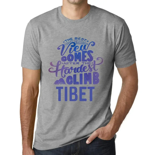 Men's Graphic T-Shirt The Best View Comes After Hardest Mountain Climb Tibet Eco-Friendly Limited Edition Short Sleeve Tee-Shirt Vintage Birthday Gift Novelty