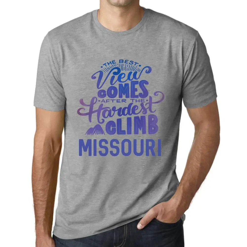 Men's Graphic T-Shirt The Best View Comes After Hardest Mountain Climb Missouri Eco-Friendly Limited Edition Short Sleeve Tee-Shirt Vintage Birthday Gift Novelty