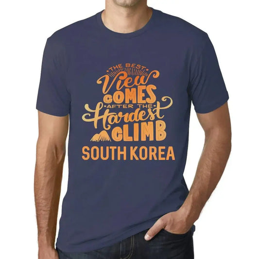 Men's Graphic T-Shirt The Best View Comes After Hardest Mountain Climb South Korea Eco-Friendly Limited Edition Short Sleeve Tee-Shirt Vintage Birthday Gift Novelty