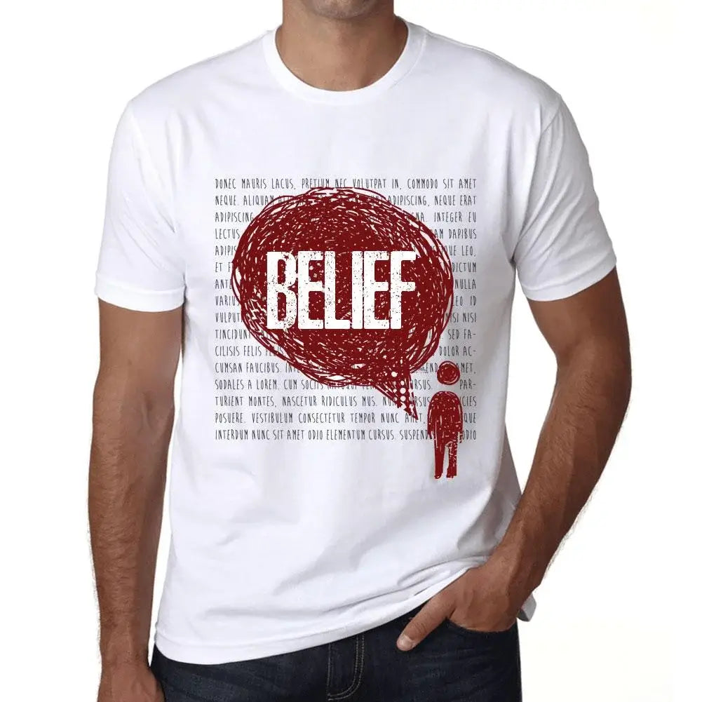 Men's Graphic T-Shirt Thoughts Belief Eco-Friendly Limited Edition Short Sleeve Tee-Shirt Vintage Birthday Gift Novelty