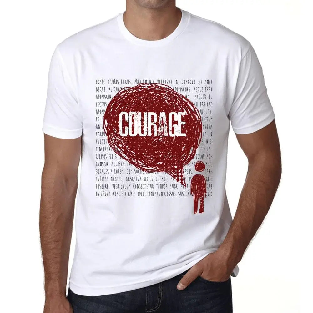 Men's Graphic T-Shirt Thoughts Courage Eco-Friendly Limited Edition Short Sleeve Tee-Shirt Vintage Birthday Gift Novelty
