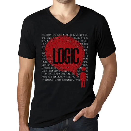 Men's Graphic T-Shirt V Neck Thoughts Logic Eco-Friendly Limited Edition Short Sleeve Tee-Shirt Vintage Birthday Gift Novelty
