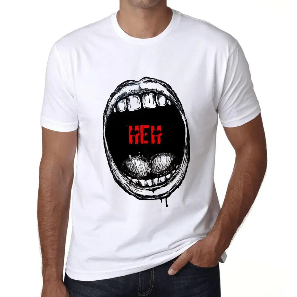 Men's Graphic T-Shirt Mouth Expressions Heh Eco-Friendly Limited Edition Short Sleeve Tee-Shirt Vintage Birthday Gift Novelty