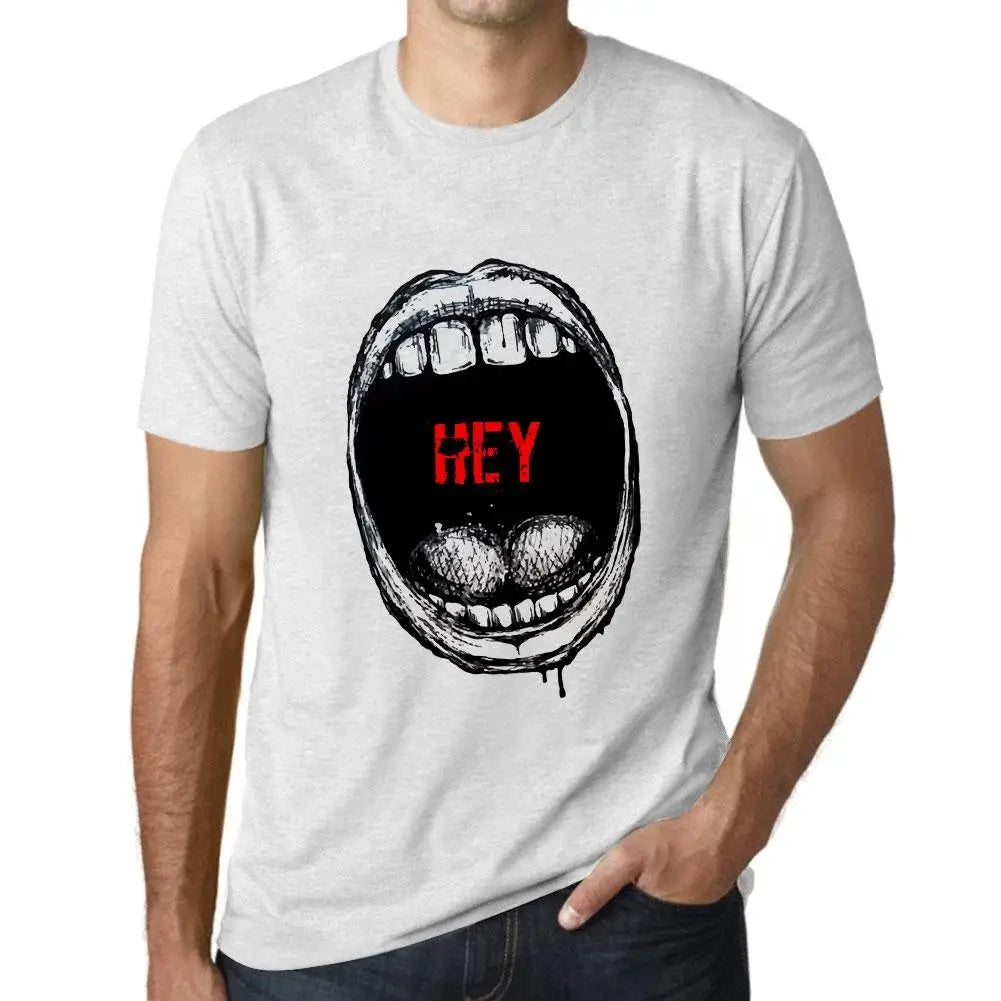 Men's Graphic T-Shirt Mouth Expressions Hey Eco-Friendly Limited Edition Short Sleeve Tee-Shirt Vintage Birthday Gift Novelty