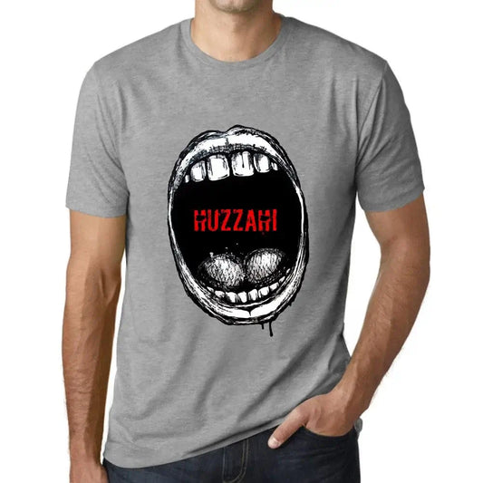Men's Graphic T-Shirt Mouth Expressions Huzzah! Eco-Friendly Limited Edition Short Sleeve Tee-Shirt Vintage Birthday Gift Novelty