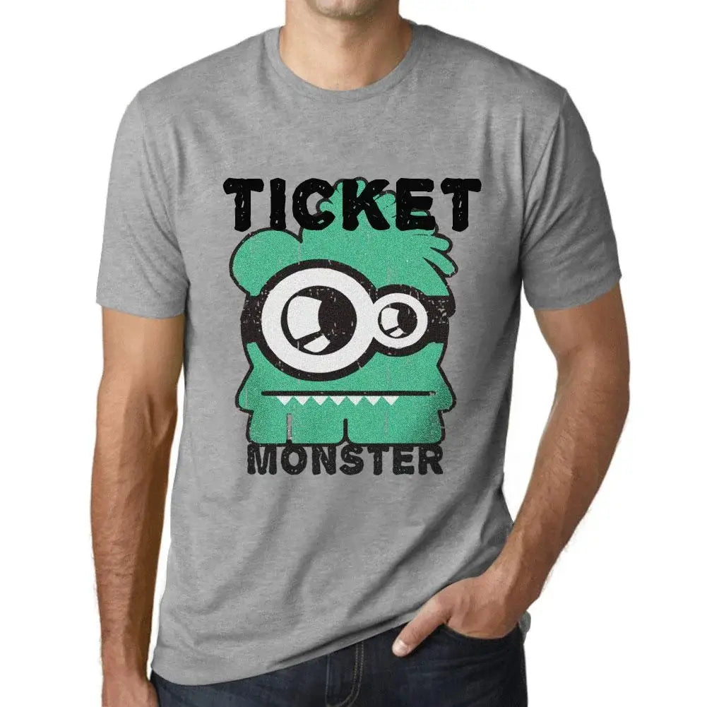 Men's Graphic T-Shirt Ticket Monster Eco-Friendly Limited Edition Short Sleeve Tee-Shirt Vintage Birthday Gift Novelty