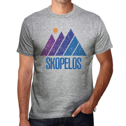 Men's Graphic T-Shirt Mountain Skopelos Eco-Friendly Limited Edition Short Sleeve Tee-Shirt Vintage Birthday Gift Novelty