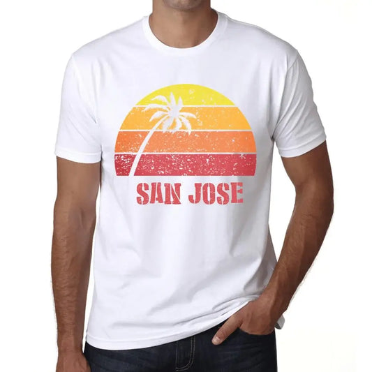 Men's Graphic T-Shirt Palm, Beach, Sunset In San Jose Eco-Friendly Limited Edition Short Sleeve Tee-Shirt Vintage Birthday Gift Novelty