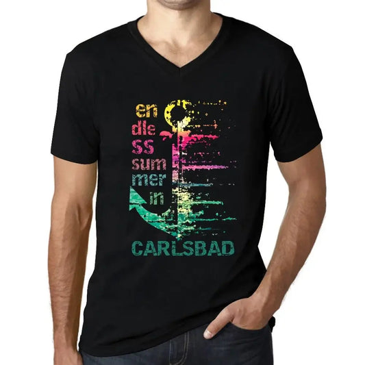 Men's Graphic T-Shirt V Neck Endless Summer In Carlsbad Eco-Friendly Limited Edition Short Sleeve Tee-Shirt Vintage Birthday Gift Novelty