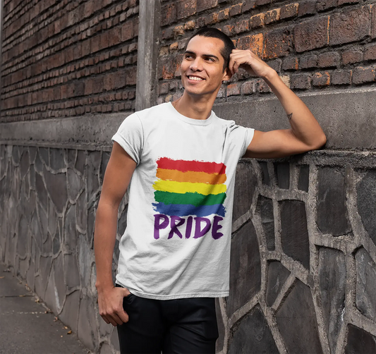 Men's Graphic T-Shirt LGBT Pride White