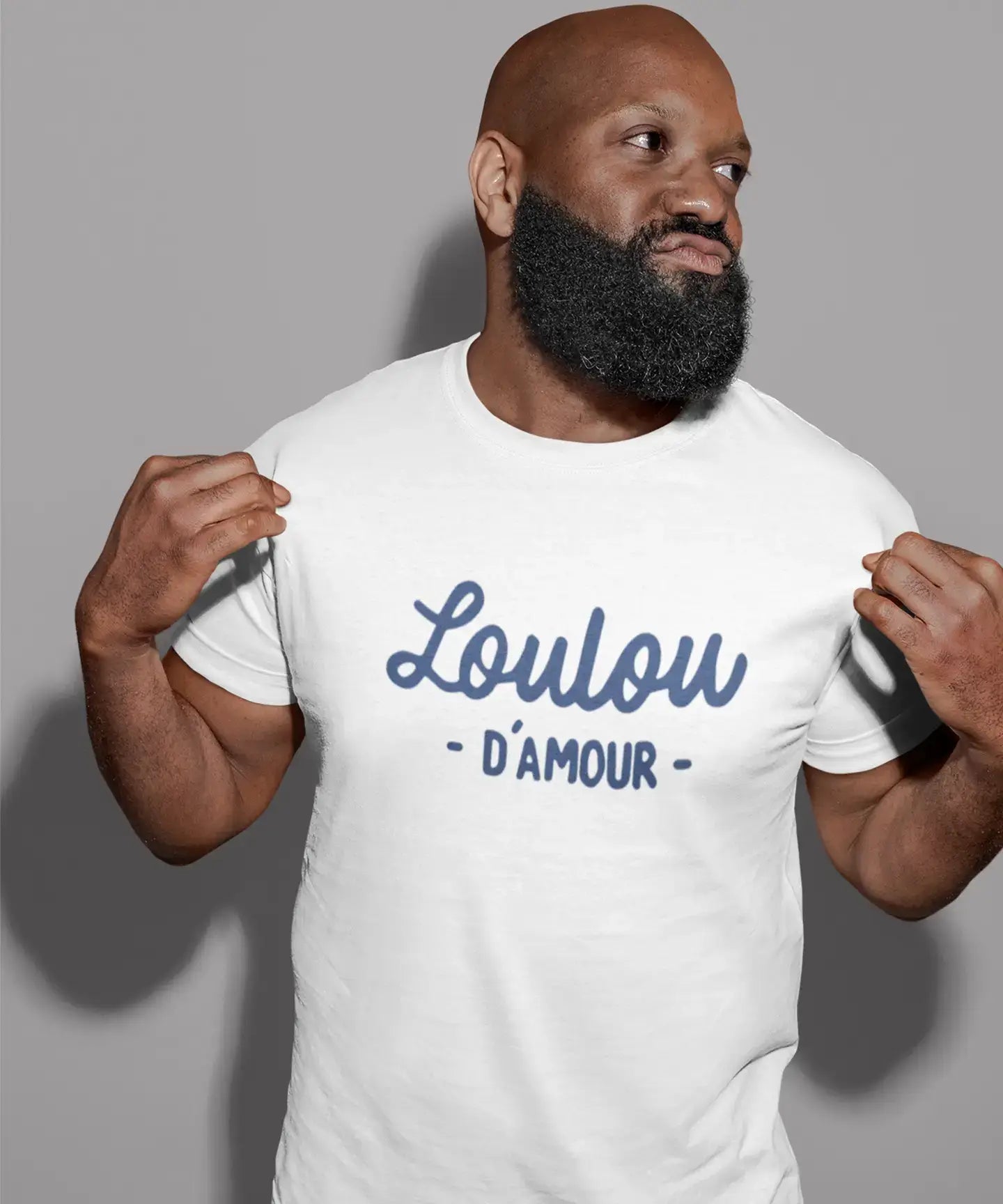 Ultrabasic - Graphique Homme Loulou d'amour T-Shirt Blanc Lettre