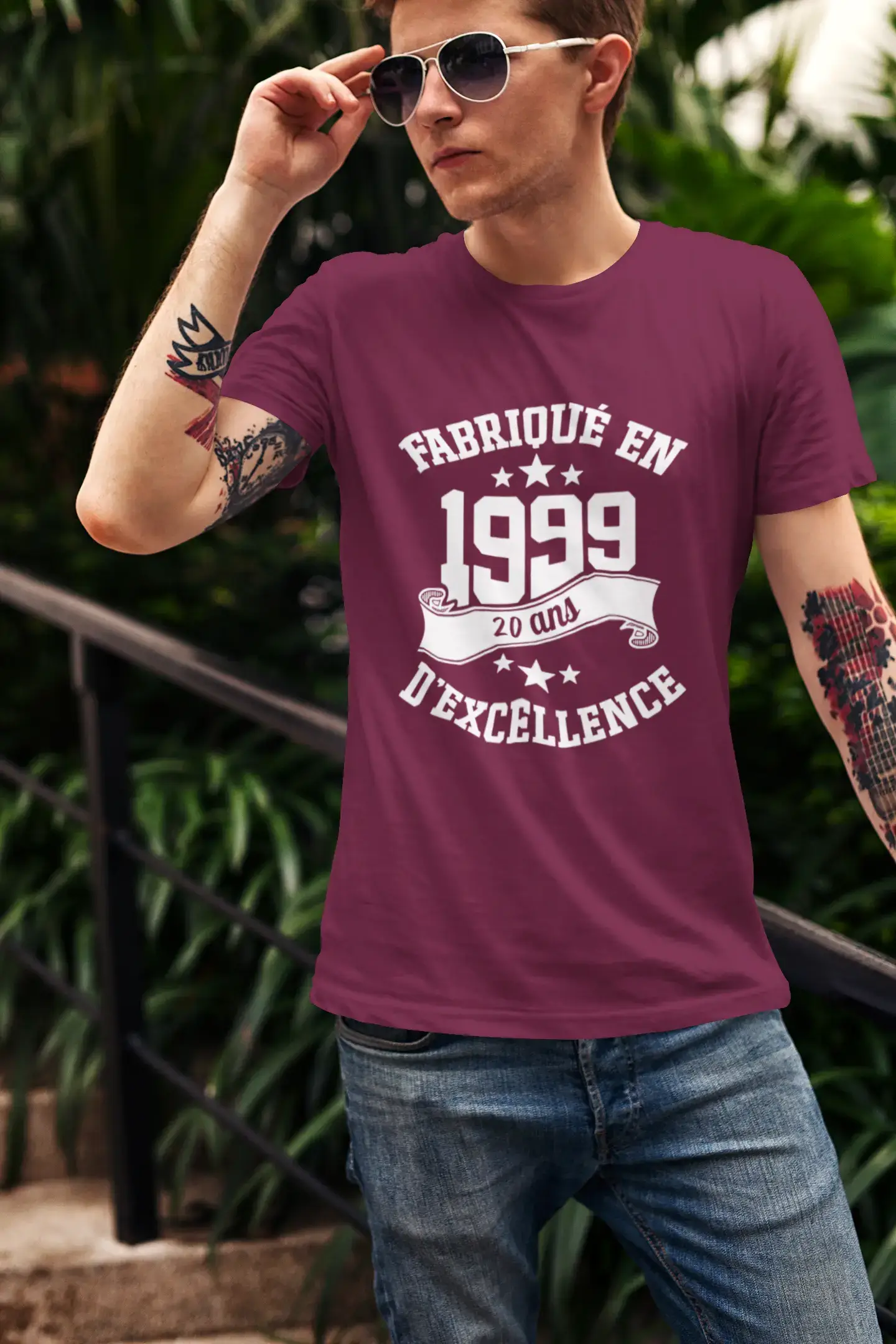 ULTRABASIC - Fabriqué en 1999, 20 Ans d'être Génial Unisex T-Shirt Bordeaux