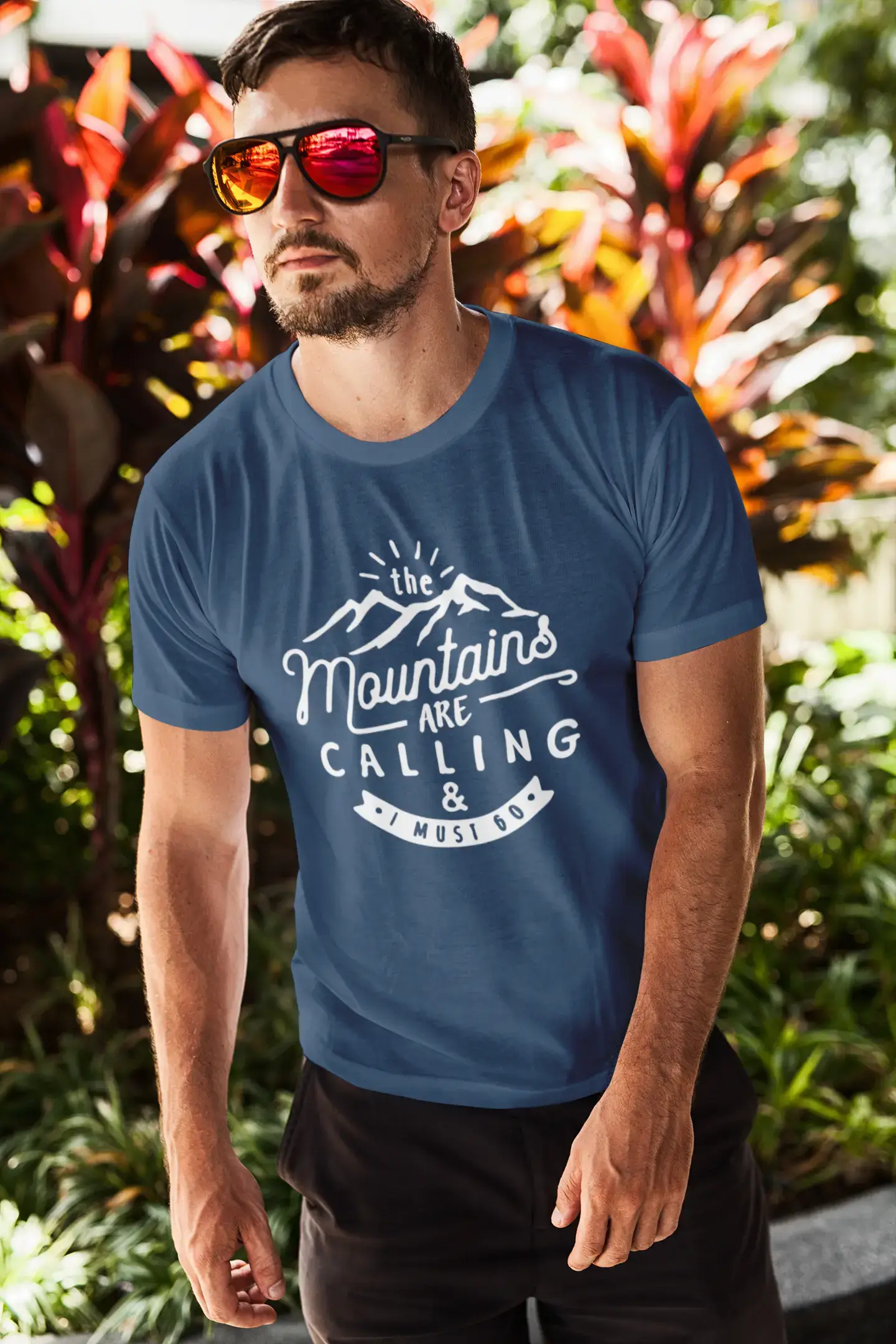 ULTRABASIC - Graphic Printed Men's The Mountains Are Calling And I Must Go Hiking Tee White