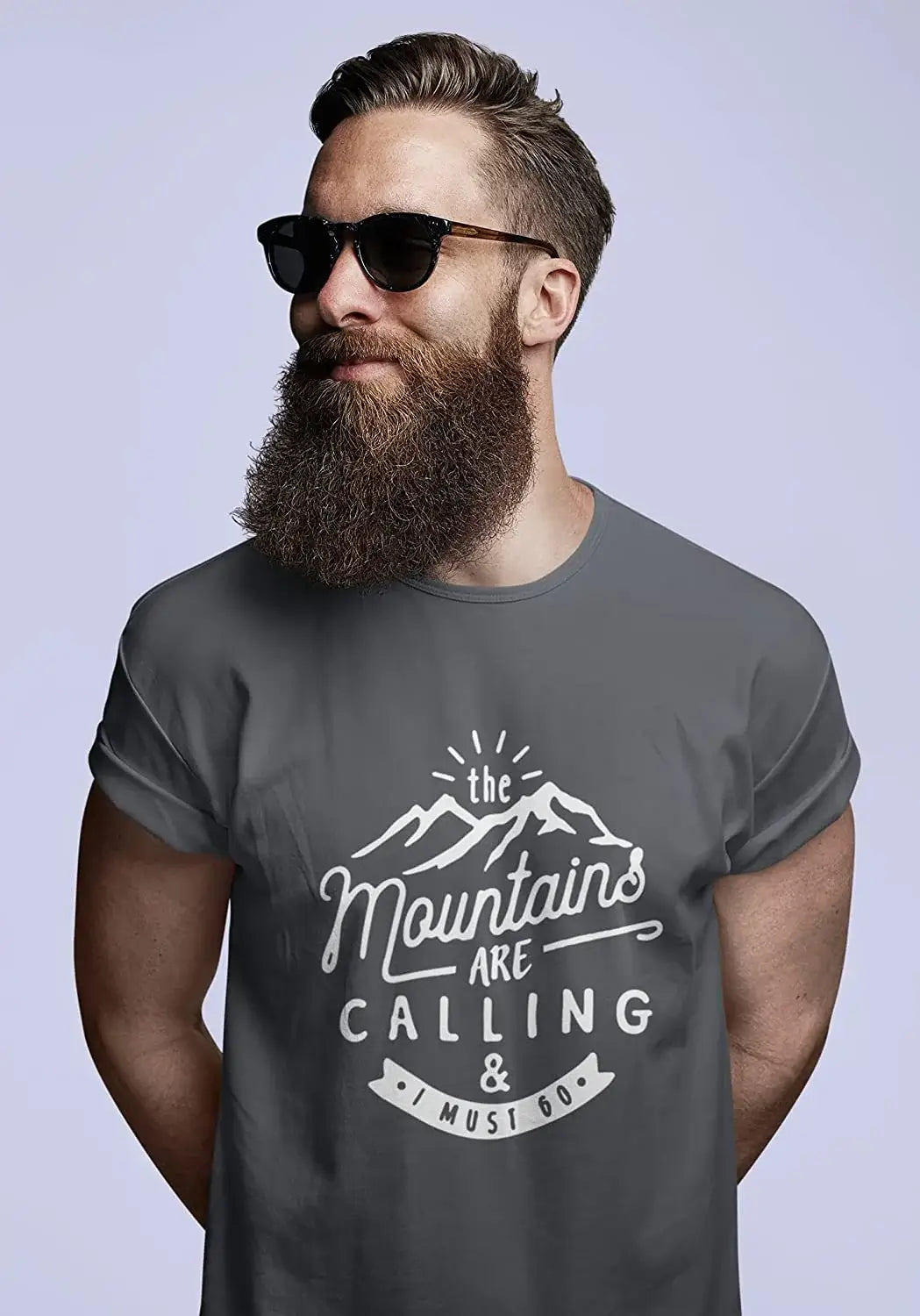 ULTRABASIC - Graphic Printed Men's The Mountains Are Calling And I Must Go Hiking Tee White