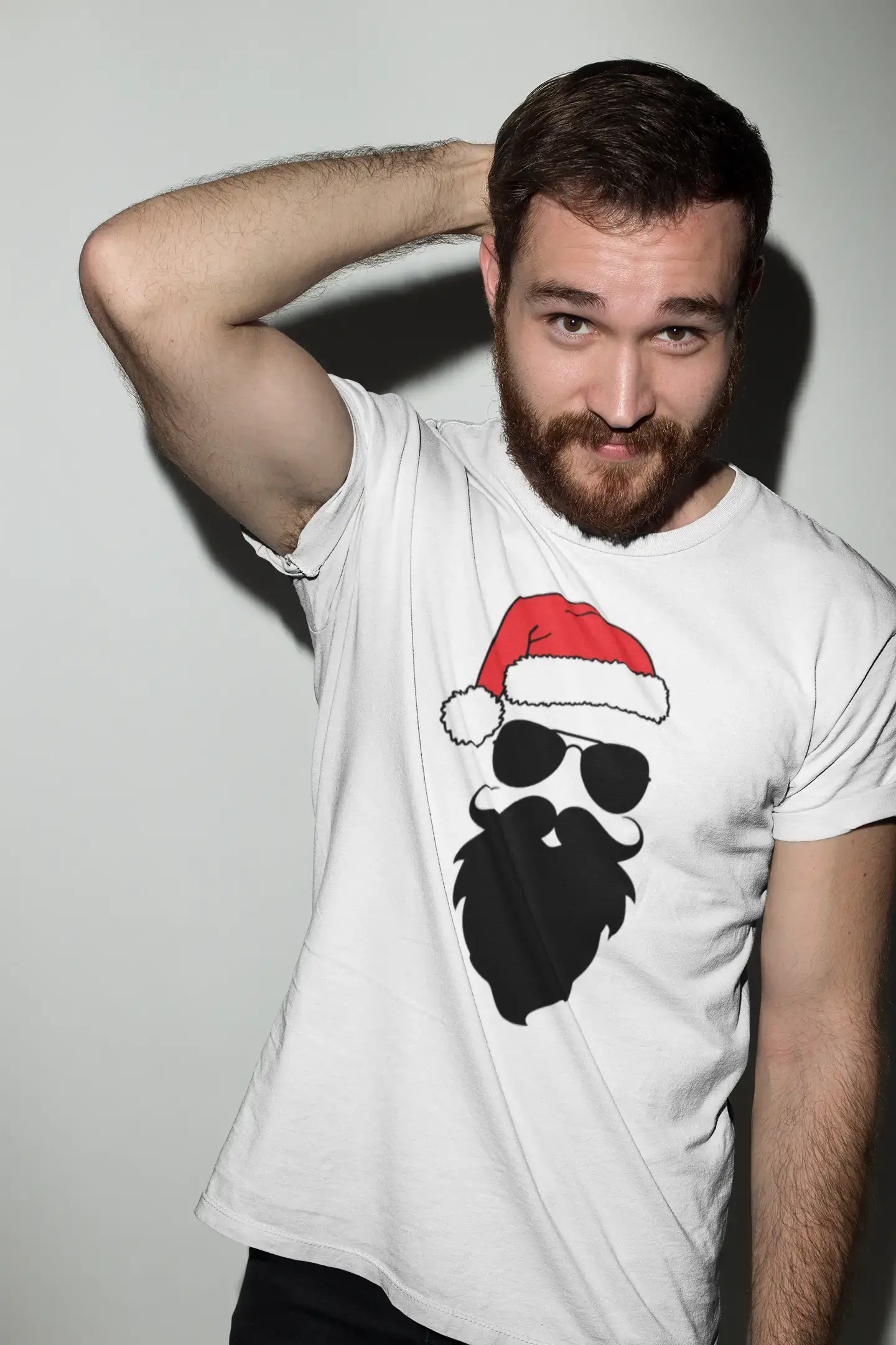 ULTRABASIC - Graphic Men's Funny Santa Cool Christmas T-Shirt Gift Tee Grey Marl