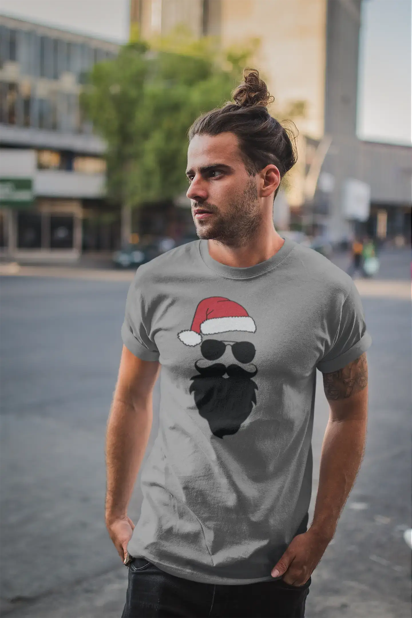 ULTRABASIC - Graphic Men's Funny Santa Cool Christmas T-Shirt Gift Tee Emerald