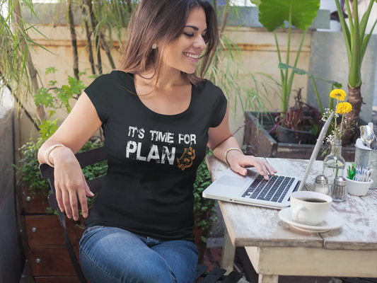 Ultrabasic® Tee-Shirt Femme Manches Courtes It's Time for Plan B Bitcoin BTC HODL Idée Cadeau Tee Crypto