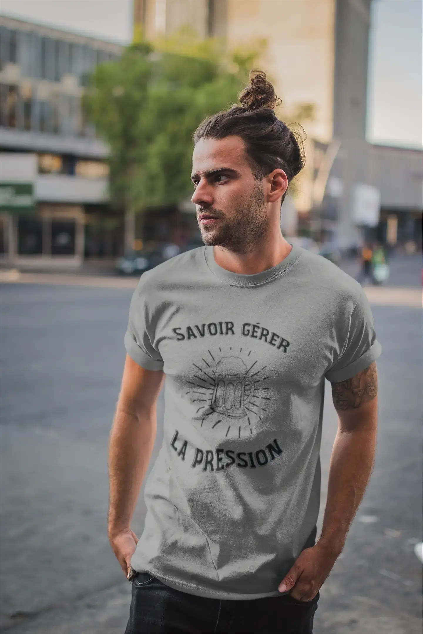 Men's Graphic T-Shirt Savoir Gérer la Pression Idea Gift