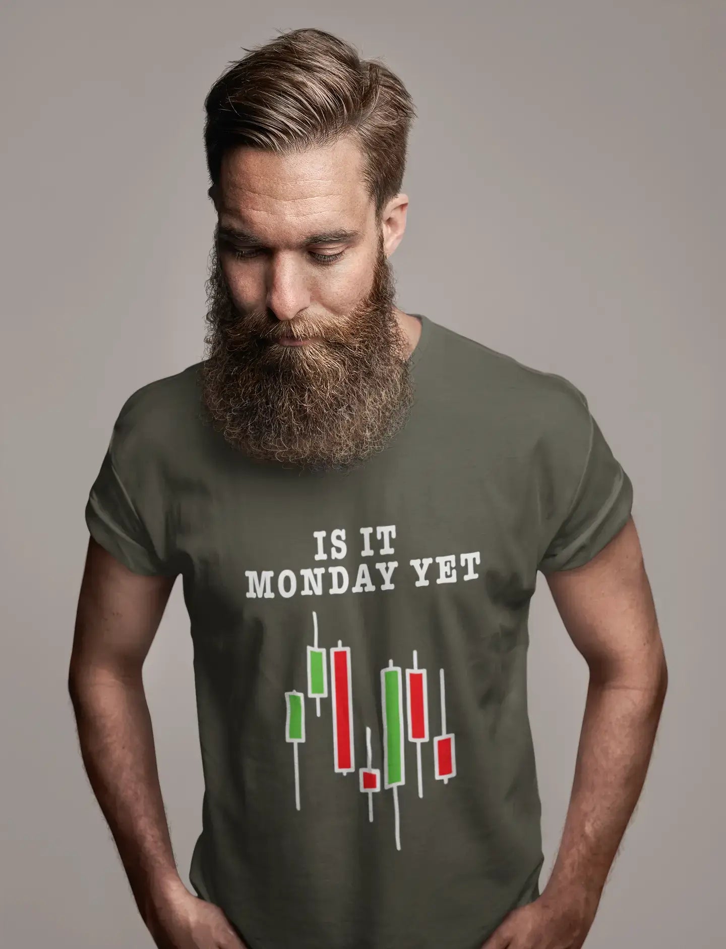 Men’s Graphic T-Shirt Is It Monday Yet Stock Market Traders Aqua Gift Idea