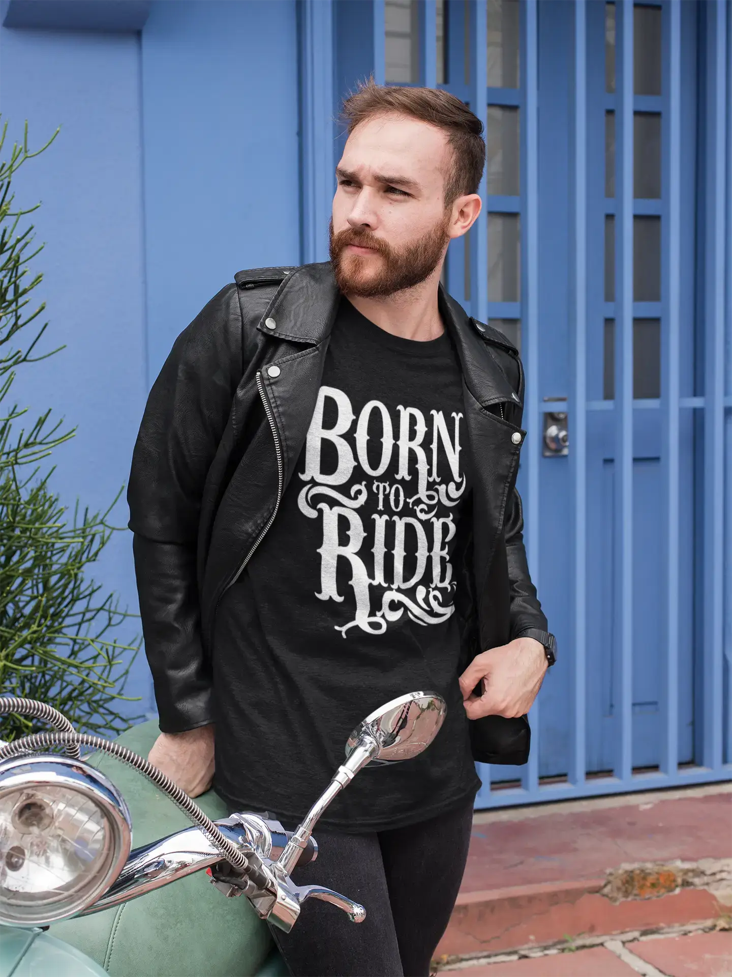 Men's T-Shirt Born To Ride Vintage Tee Comfortable Clothing For Ride Lovers