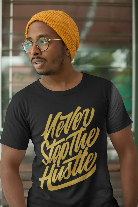 Men's T-Shirt Never Stop Hustle Shirt Vintage Graphic Tee Shirt Motivational Gift