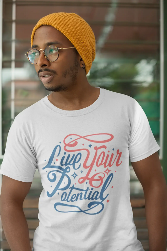 Men's T-Shirt Live Your Potential Shirt Vintage Graphic Tee Shirt Motivational Gift