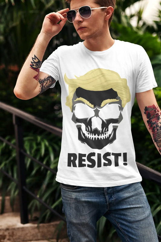 ULTRABASIC Men's Graphic T-Shirt - Blue Hair Skull - Resist - Donald Trump Shirt