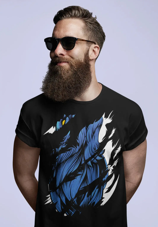 ULTRABASIC Men's Torn T-Shirt Pavo - Beautiful Bird Vintage Shirt for Men