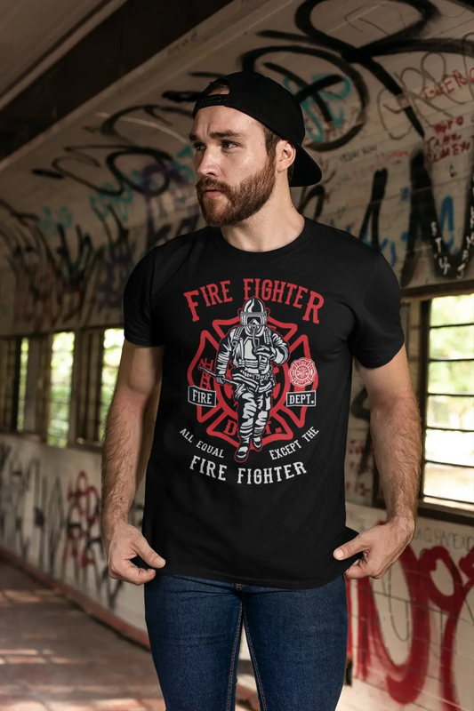 ULTRABASIC Men's T-Shirt Fire Fighter - All Equal Except the Fire Fighter Tee Shirt