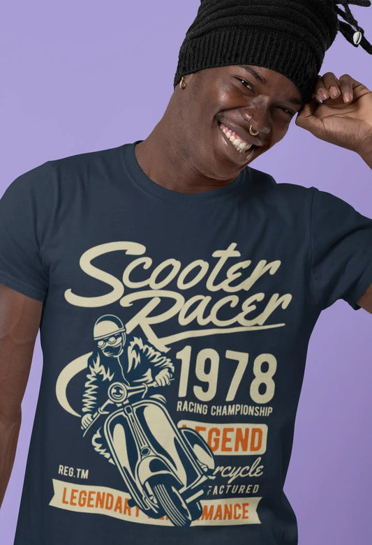 ULTRABASIC Men's Graphic T-Shirt Scooter Racer 1978 - Vintage Motorcycle Tee Shirt