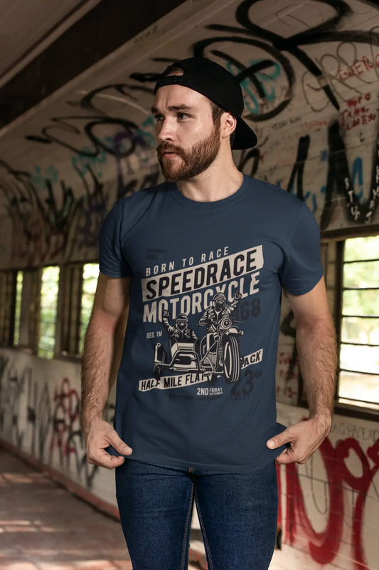 ULTRABASIC Men's Graphic T-Shirt Born To Race - Speedrace Motorcycle 1968