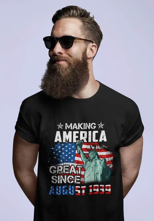 ULTRABASIC Men's T-Shirt Making America Great Since August 1939 - US Flag 82nd Birthday Gift Tee Shirt