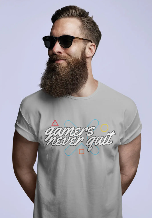 ULTRABASIC Men's Novelty T-Shirt Gamers Never Quit - Funny Gaming Tee Shirt