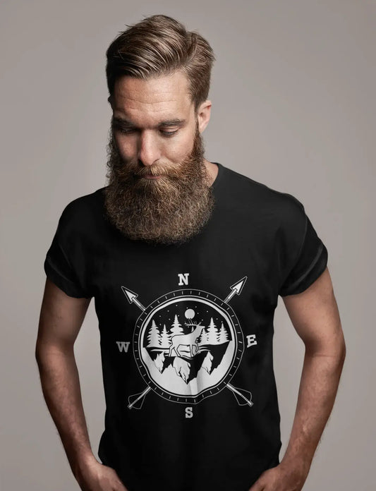 ULTRABASIC Men's T-Shirt Hunting Deer Compass - Hunter Tee Shirt