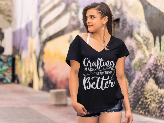 ULTRABASIC Women's T-Shirt Crafting Makes Everything Better - Short Sleeve Tee Shirt Tops