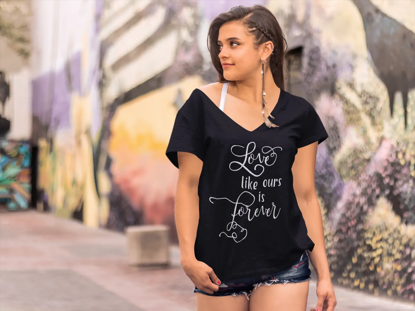 ULTRABASIC Women's T-Shirt Love Like Ours is Forever - Short Sleeve Tee Shirt Tops