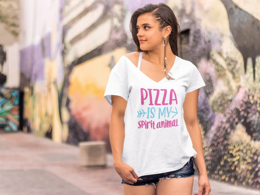 ULTRABASIC Women's T-Shirt Pizza Is My Spirit Animal - Short Sleeve Tee Shirt Gift Tops