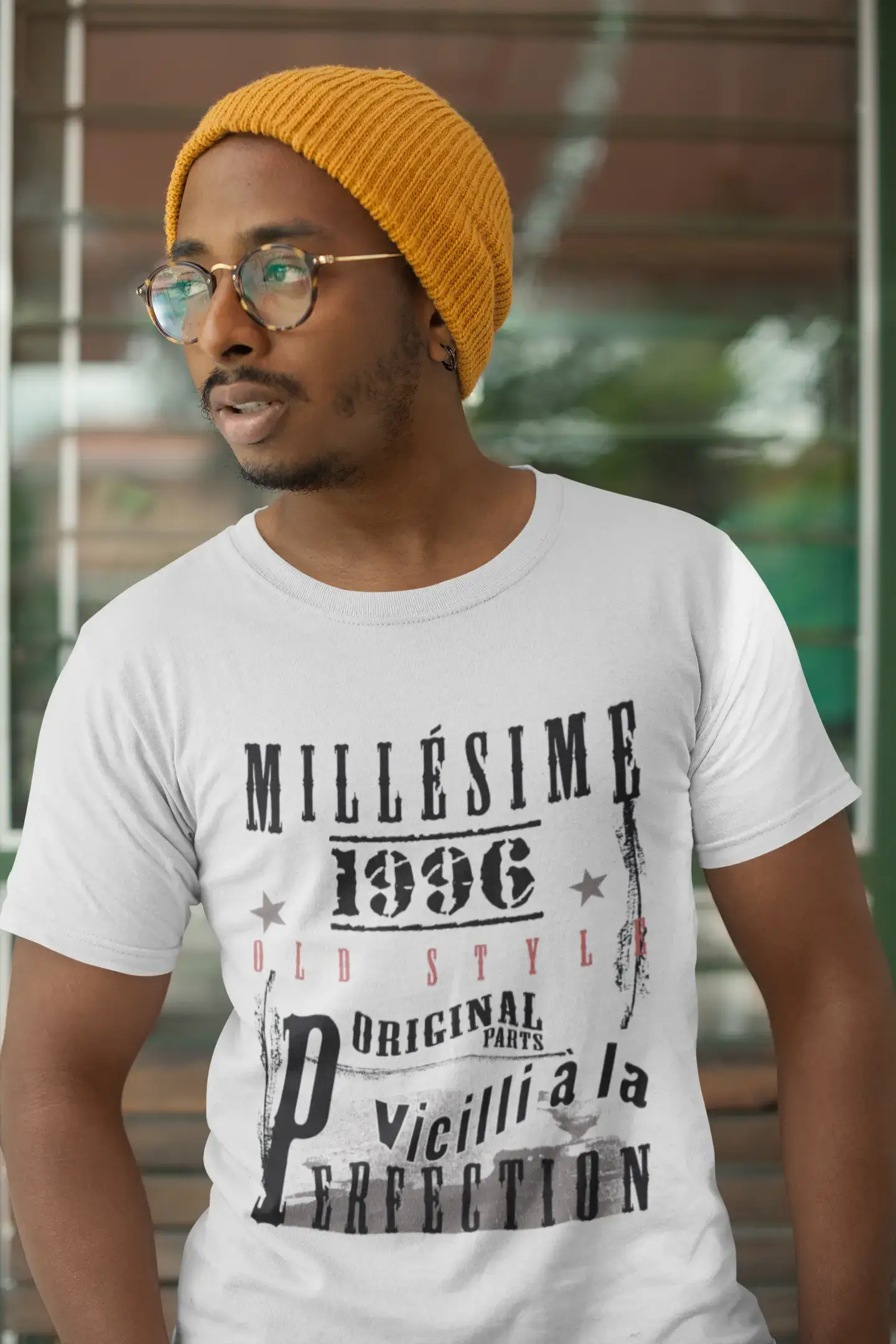 1996,birthday gifts for him,birthday t-shirts,Men's Short Sleeve Round Neck T-shirt , FR Vintage White Men's 00135