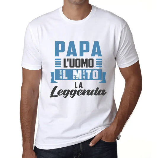 Men's Graphic T-Shirt Papa L'uomo Il Mito Leggenda Eco-Friendly Limited Edition Short Sleeve Tee-Shirt Vintage Birthday Gift Novelty