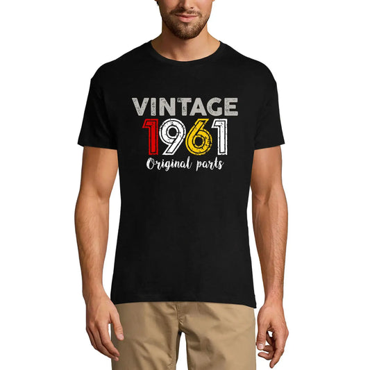 Men's Graphic T-Shirt Original Parts 1961 63rd Birthday Anniversary 63 Year Old Gift 1961 Vintage Eco-Friendly Short Sleeve Novelty Tee