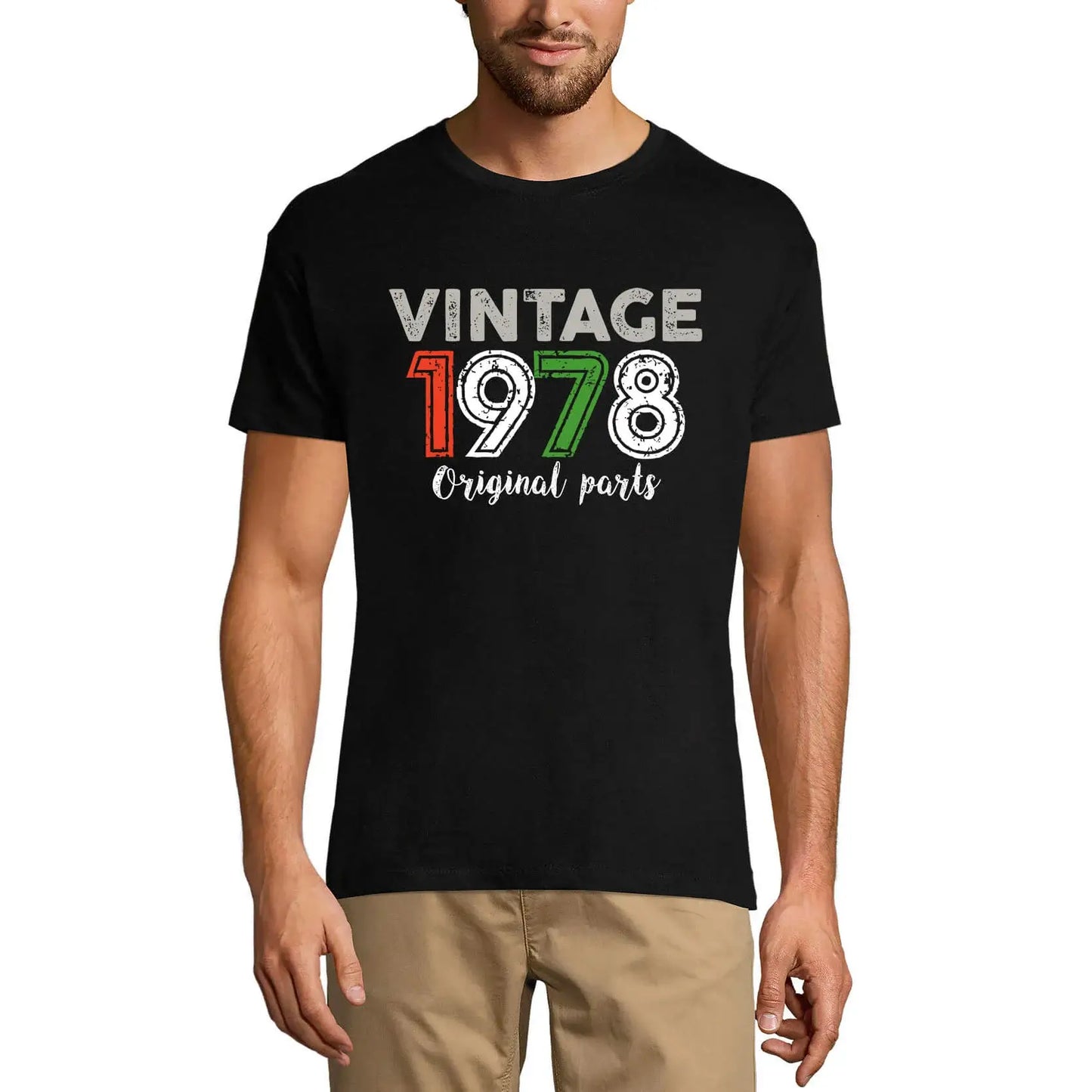 Men's Graphic T-Shirt Original Parts 1978 46th Birthday Anniversary 46 Year Old Gift 1978 Vintage Eco-Friendly Short Sleeve Novelty Tee