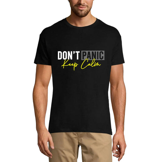 Men's Graphic T-Shirt Don't Panic Keep Calm - Unique Slogan Present Idea - Retro Inspired Graphic Shirt Eco-Friendly Limited Edition Short Sleeve Tee-Shirt Vintage Birthday Gift Novelty