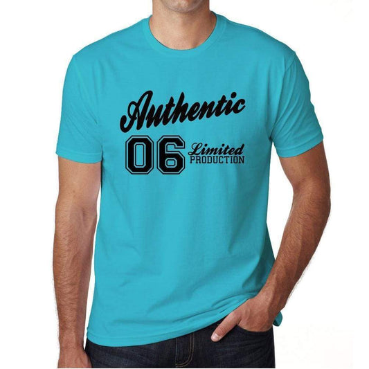 06, Authentic, Blue, Men's Short Sleeve Round Neck T-shirt 00122 - ultrabasic-com