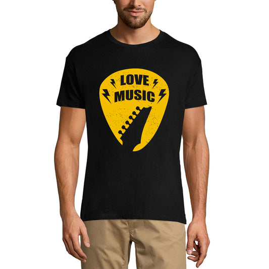 ULTRABASIC Men's Graphic T-Shirt Love Music - Guitar Slogan Shirt for Musician