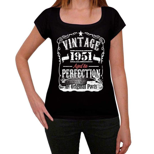 1951 Vintage Aged to Perfection Women's T-shirt Black Birthday Gift 00492 ultrabasic-com.myshopify.com