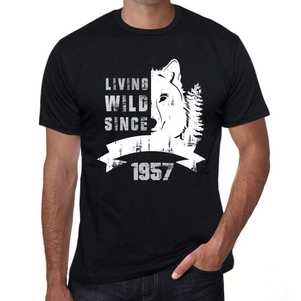 1957, Living Wild Since 1957 Men's T-shirt Black Birthday Gift 00498 ultrabasic-com.myshopify.com